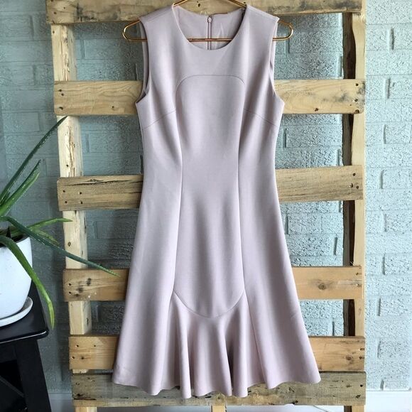 Elie Tahari Fluted Ponte Blush Pink Dress - Picture 3 of 6